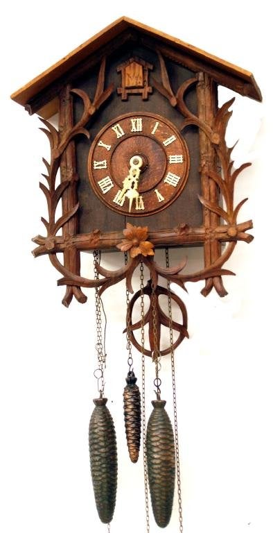 ANTIQUE GERMAN BLACK FOREST MUSICAL CUCKOO CLOCK