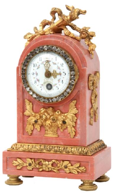 Miniature Bronze Mounted Marble Mantle Clock