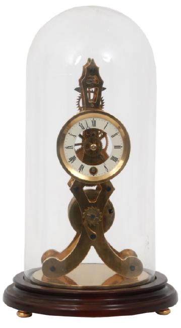 Brass 8 Day Spring Driven Skeleton Clock