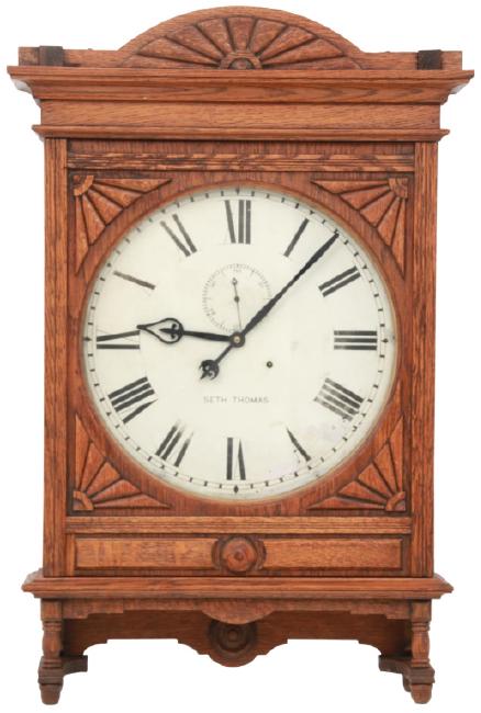 Oak Seth Thomas 18 Inch Lobby Clock
