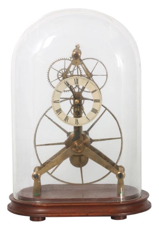 Brass Great Wheel Skeleton Clock