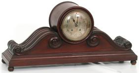 Large Mahogany Humpback Mantle Clock