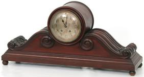 Large Mahogany Humpback Mantle Clock