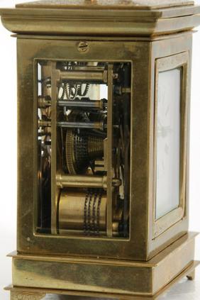 English Fusee Quarter Hour Striking Carriage Clock