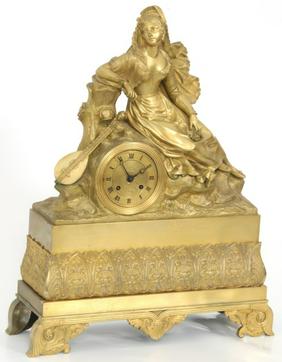 Gilt Bronze Figural Mantle Clock