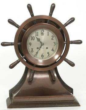 The Mariner Bronze Yacht Wheel Ship’s Bell Clock