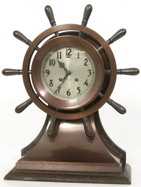 The Mariner Bronze Yacht Wheel Ship’s Bell Clock