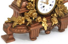 French Figural Clock with Putti & Goat