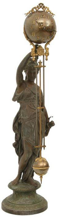 Figural Mystery Ball Swinger Clock