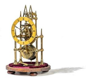Miniature Single Fusee Skeleton Clock