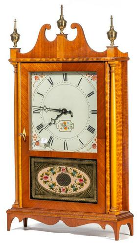 Elmer Stennes Pillar & Scroll Clock, Circa 1968