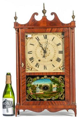 Mark Leavenworth Pillar & Scroll Clock, Circa 1820