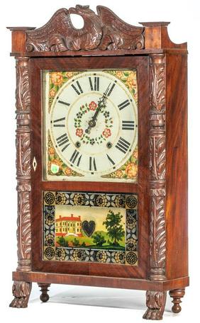 Mitchel and Atkins Carved Column and Splat Clock