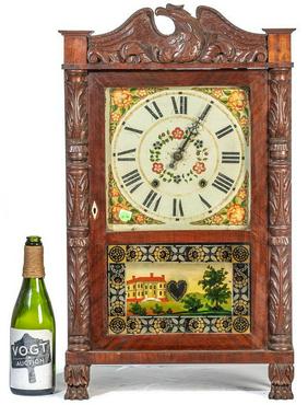 Mitchel and Atkins Carved Column and Splat Clock