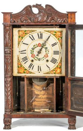 Mitchel and Atkins Carved Column and Splat Clock
