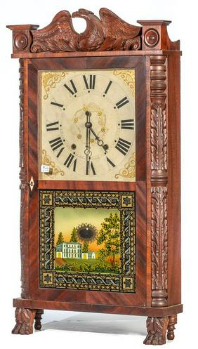 Eli Terry Carved Quarter Column and Splat Clock