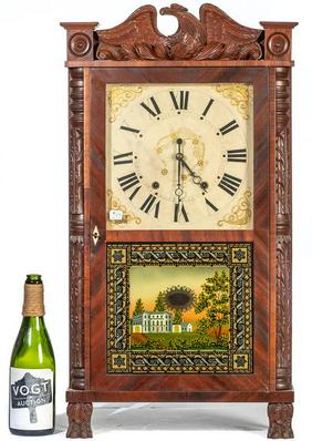 Eli Terry Carved Quarter Column and Splat Clock