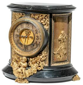 Marble Ansonia Round Movement Clock