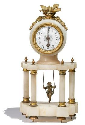 Onyx French Girl Swing Pendulum Clock