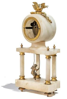 Onyx French Girl Swing Pendulum Clock