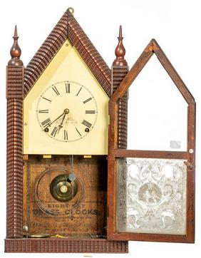 J.C. Brown Steeple Ripple Clock, Circa 1850