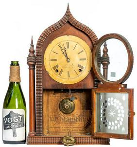 J.C. Brown Gothic Ripple Clock, Circa 1850