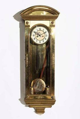 Gustav Becker Solid Brass Vienna Regulator Clock