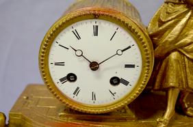 French S. Marti Gilt Statue Clock. T&S, unsigned