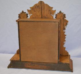 Ingraham Oak “Cabinet No. 4” Clock. T&S, embossed metal