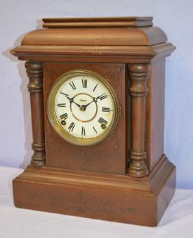 Ingraham T&S Wood Cabinet Clock. T&S, unsigned paper