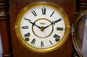 Ingraham T&S Wood Cabinet Clock. T&S, unsigned paper