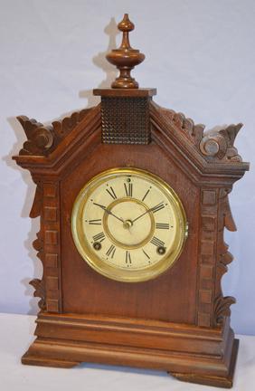 Ansonia “Toronto” Wood Shelf Clock. T&S, signed paper