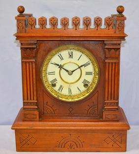 Antique Gilbert “Cabinet No. 1” Clock. Cherry colored