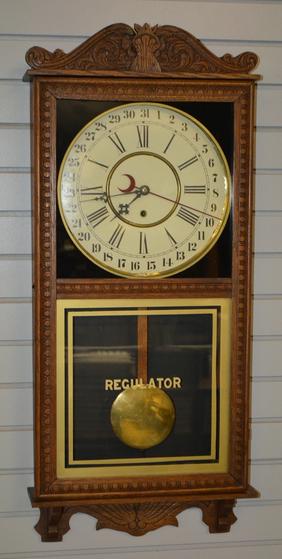 Gilbert “Observatory” Calendar Store Regulator w/ Oak