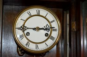 Antique R&S German Vienna Style Wall Clock. Walnut