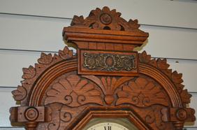 Antique Ingraham Hanging Kitchen Clock. Oak case with