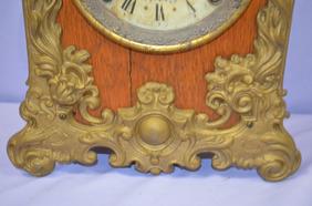 Antique Kroeber “Maine” Cabinet Clock. Golden Oak Case