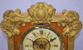 Antique Kroeber “Maine” Cabinet Clock. Golden Oak Case