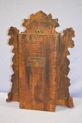 Pressed Oak T&S Shelf Clock. T^S, unsigned paper dial,