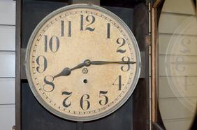 Antique New Haven “Referee” Hanging Regulator Clock.