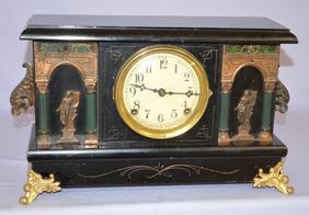 Antique Sessions Mantel Clock, Nevin 1921. Enameled