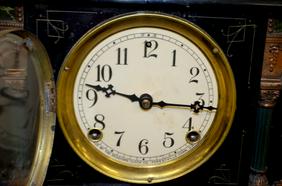 Antique Sessions Mantel Clock, Nevin 1921. Enameled
