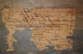 Antique Sessions Mantel Clock, Nevin 1921. Enameled