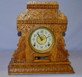 Ingraham Oak “Cabinet No. 14” Clock. T&S, signed paper