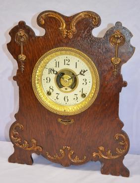 Antique Seth Thomas “Reminder Alarm” Shelf Clock. Dark