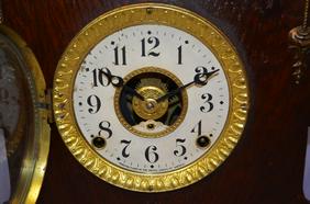 Antique Seth Thomas “Reminder Alarm” Shelf Clock. Dark
