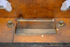 Fattorini & Sons Wood Bell Alarm Clock. T/O, signed