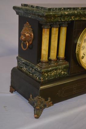Antique Seth Thomas Mantel Clock. Adamantine finish, 6