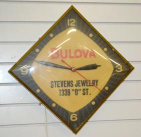 Vintage Advertising Bulova Haning Wall Clock. Diamond