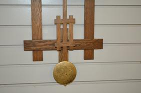Antique Misssion Style Arts & Crafters Clock. Solid oak